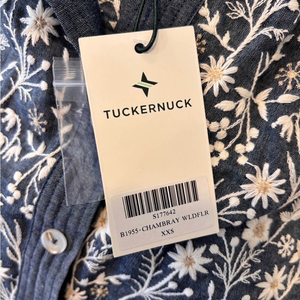 Tuckernuck Embroidered Chambray Wildflower Meadows Prescott Dress size XXS NWT - Picture 9 of 9